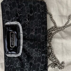 Coach Signature Black and Silver Bag